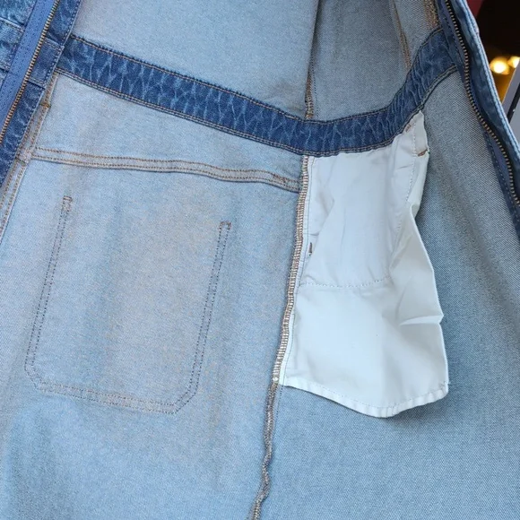 NWT - Blue Long Sleeve Denim Dress/Duster - Picture 10 of 11